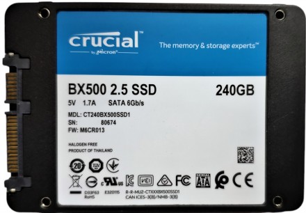 
Твердотельный накопитель SSD 240GB SATA III 3D TLC 2.5" Crucial BX500 CT240BX50. . фото 15
