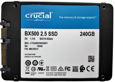 
Твердотельный накопитель SSD 240GB SATA III 3D TLC 2.5" Crucial BX500 CT240BX50. . фото 3