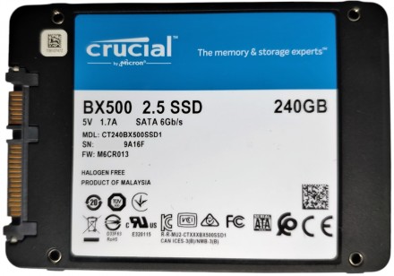 
Твердотельный накопитель SSD 240GB SATA III 3D TLC 2.5" Crucial BX500 CT240BX50. . фото 19