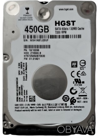 Жесткий диск для ноутбука 450GB 7200rpm 32MB SATA III 2.5" Slim Hitachi (HGST) T. . фото 1