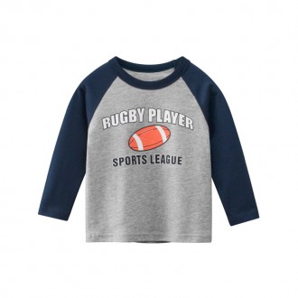 Лонгслів для хлопчика спорт сірий Rugby player 27 KIDS. Коломыя. фото 1 Лонгслів для хлопчика спорт сірий Rugby player 27 KIDS. Коломыя. фото 1