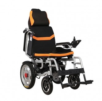 Складная электрическая коляска для инвалидов с подголовником D6036C. Литиевая ба. . фото 6