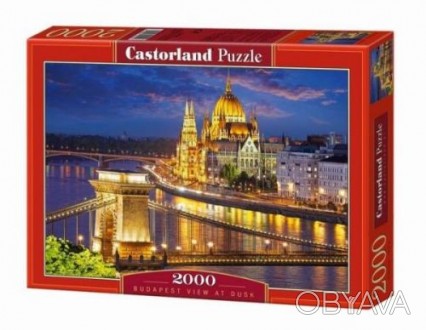 Пазлы "Панорама Будапешта в сумерках", 2000 элементов. Развивают логическое мышл. . фото 1