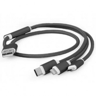 Тип - кабель; тип Вход - USB 2.0; тип Выход - micro USB; Lightning; USB Type-C; . . фото 2