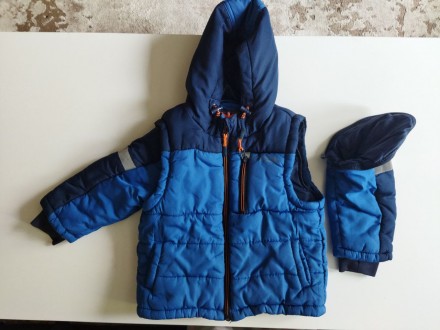 Продается детская трансформер куртка-жилетка на мальчика 1,5-2 года. Состояние х. . фото 3
