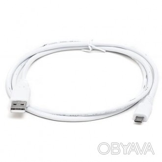 Тип - кабель; тип Вход - USB 2.0; тип Выход - micro USB; длина - 1 м; Цвет - бел. . фото 1