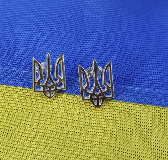 Пусеты Герб Украины
 Данное изделие мы можем изготовить из золота 585 пробы или . . фото 2