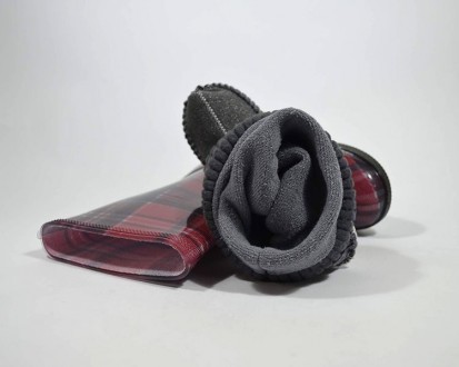 Резиновые сапоги DEMAR арт.HAWAI LUX PRINT red, клетка, 26-27, 17.0. . фото 6 Резиновые сапожки DEMAR (Польша). Литая оболочка из ПВХ надежно защищает сапожки. . фото 6