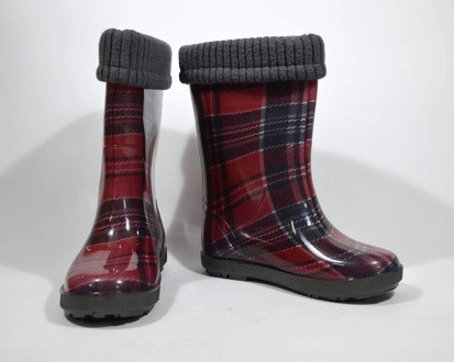 Резиновые сапоги DEMAR арт.HAWAI LUX PRINT red, клетка, 26-27, 17.0. . фото 4 Резиновые сапожки DEMAR (Польша). Литая оболочка из ПВХ надежно защищает сапожки. . фото 4