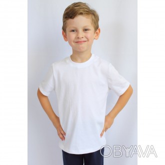 Детская футболка-джемпер на короткий рукав белая от фирмы «Ладан». Классическая . . фото 1