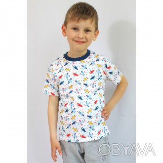 Детская футболка-джемпер на короткий рукав производства фирмы «Ладан». Хлопковые. . фото 1