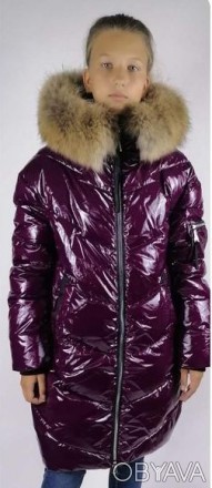 Красивое лаковое зимнее пальто для девочки. внешний материал - полиэстер 100%, в. . фото 1