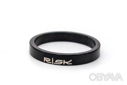 Проставочное кольцо 1-1/8" 5мм черн. RISK для рулевой колонки (4 шт в уп.). . фото 1