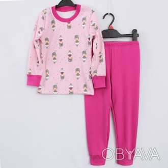 Піжама для дівчинки рожевого кольору з балеринами від ТМ Ladan.
Модель: штани та. . фото 1