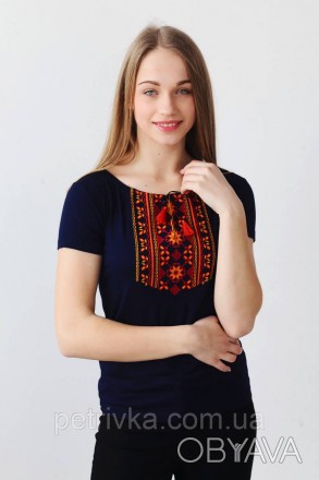 Вышивка Два цвета
Женская футболка вышиванка - неотъемлемая составляющая гардеро. . фото 1