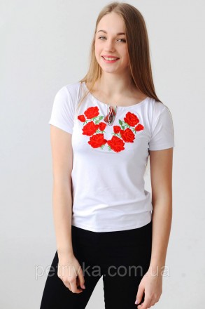 Вышивка Два цвета
Женская футболка вышиванка - неотъемлемая составляющая гардеро. . фото 2
