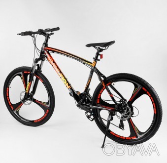 Детский спортивный велосипед с 26 дюймовыми колесами, 21 скорость, литые диски, . . фото 1