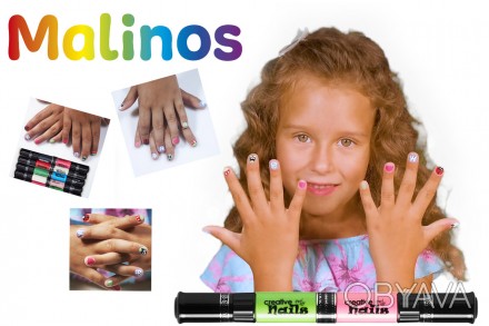 
Детский лак карандаш для ногтей Malinos Creative Nails - безопасный лак для тво. . фото 1