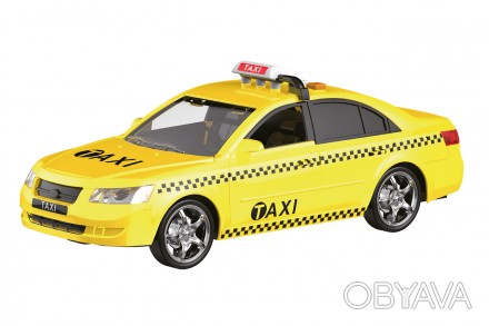 Инерционная машинка такси в удобном масштабе 1:16. У игрушечной такси открываютс. . фото 1