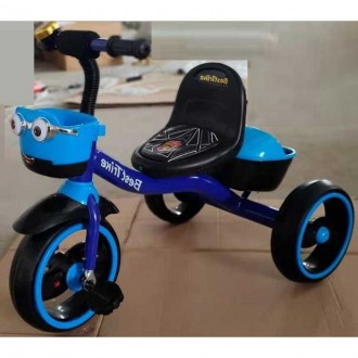  Детский трехколесный велосипед, колеса EVA со светом и звуком, звоночек, 2 корз. . фото 3