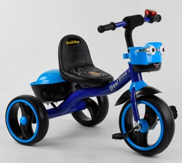  Детский трехколесный велосипед, колеса EVA со светом и звуком, звоночек, 2 корз. . фото 2