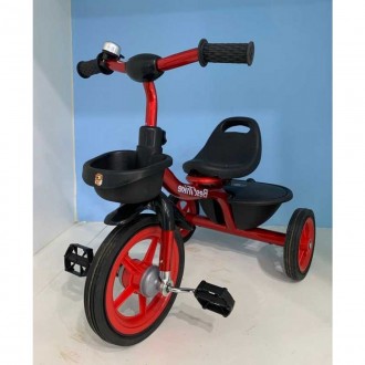 Детский трехколесный велосипед, резиновые колеса, звоночек, 2 корзины, накладки . . фото 3