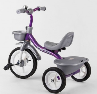 Детский трехколесный велосипед, резиновые колеса, звоночек, 2 корзины, накладки . . фото 4