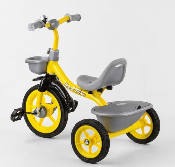 Детский трехколесный велосипед, резиновые колеса, звоночек, 2 корзины, накладки . . фото 4
