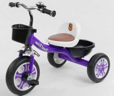Детский трехколесный велосипед, Eva колеса, звоночек, 2 корзины, металлическая р. . фото 2