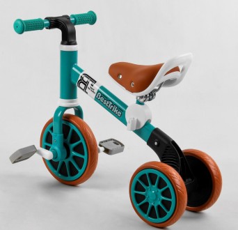  Детский трехколесный велосипед с Eva колесами, от 1.5 лет, мягкое сиденье, накл. . фото 4
