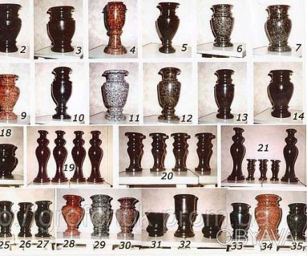 Гранитные вазы от производителя из города Коростышев. Высокое качество, низкие ц. . фото 1