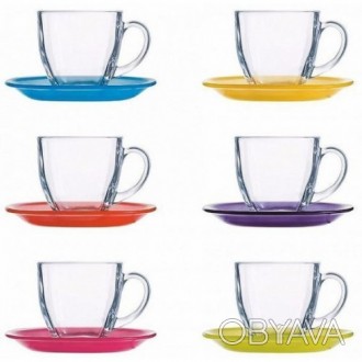 яяяя (уже есть) Чайный сервиз Luminarc Rainbow Carina N4217 (220мл/14см) - 12пр. . фото 1