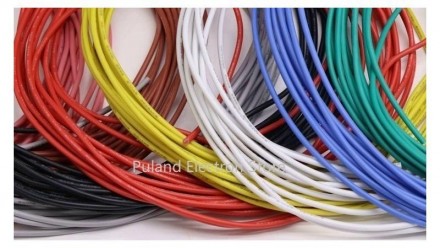 Монтажный кабель силиконовый 26awg UL3239 1.5мм 180 желтый 1м.Провод выполнен из. . фото 6