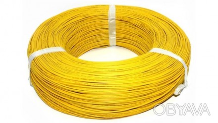 Монтажный кабель силиконовый 26awg UL3239 1.5мм 180 желтый 1м.Провод выполнен из. . фото 1