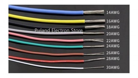 Монтажный кабель силиконовый 26awg UL3239 1.5мм 180С синий 1м.Провод выполнен из. . фото 7