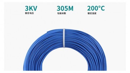 Монтажный кабель силиконовый 26awg UL3239 1.5мм 180С синий 1м.Провод выполнен из. . фото 10