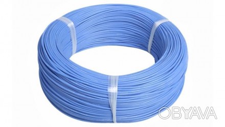 Монтажный кабель силиконовый 26awg UL3239 1.5мм 180С синий 1м.Провод выполнен из. . фото 1