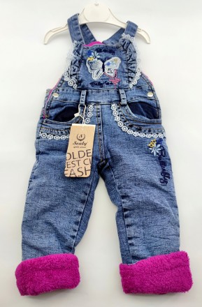 
Турецкий комбинезон для девочки. Сделан из легкой джинсовой ткани, утеплен трав. . фото 2