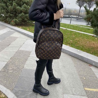 
Женский городской рюкзак сумка в стиле Луи Витон, сумка-рюкзак эко кожа бежевый. . фото 3