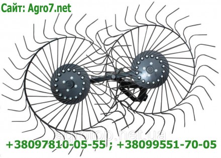 Грабли "Солнышко" для мототрактора 2 ряда
 Механические грабли "Солнышко" предна. . фото 4