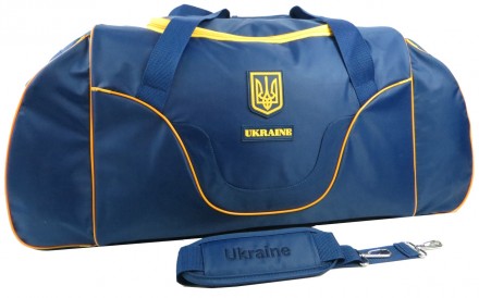 Большая дорожно-спортивная сумка 80L Kharbel с символикой Украины C220L navy, си. . фото 3