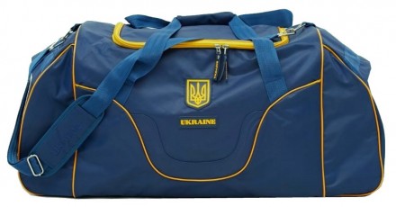 Большая дорожно-спортивная сумка 80L Kharbel с символикой Украины C220L navy, си. . фото 6