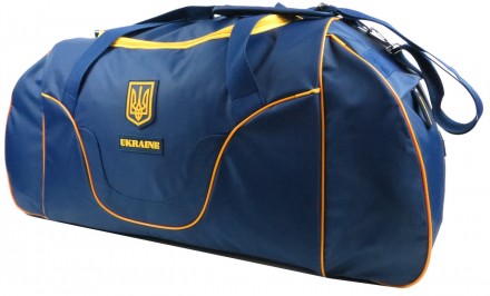 Большая дорожно-спортивная сумка 80L Kharbel с символикой Украины C220L navy, си. . фото 4