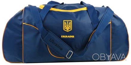 Большая дорожно-спортивная сумка 80L Kharbel с символикой Украины C220L navy, си. . фото 1