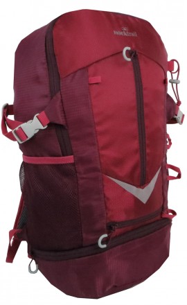 Легкий походный, спортивный рюкзак с дождевиком 30L Rocktrail IAN389063 bordo, б. . фото 4