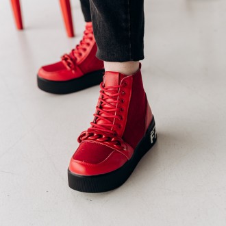 Женские зимние ботинки красные Sugar 3309 Ботинки женские выполнены из искусстве. . фото 9