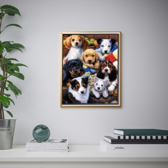 Алмазная вышивка Картина стразами 5D Собаки 30х40 см Полная выкладка Круглые стр. . фото 3