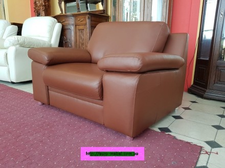Кожаное кресло. Высококачественная кожа коричневого (кирпичного) цвета. Эта стил. . фото 7
