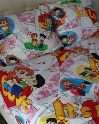 Детский полуторный комплект постельного белья с о любви, отношениях, о которых р. . фото 3