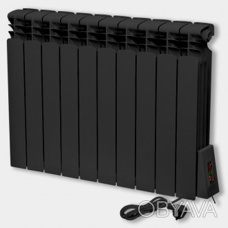 Чорний радіатор опалення на 10 секцій, укомплектований якісним ТЕНом та унікальн. . фото 1